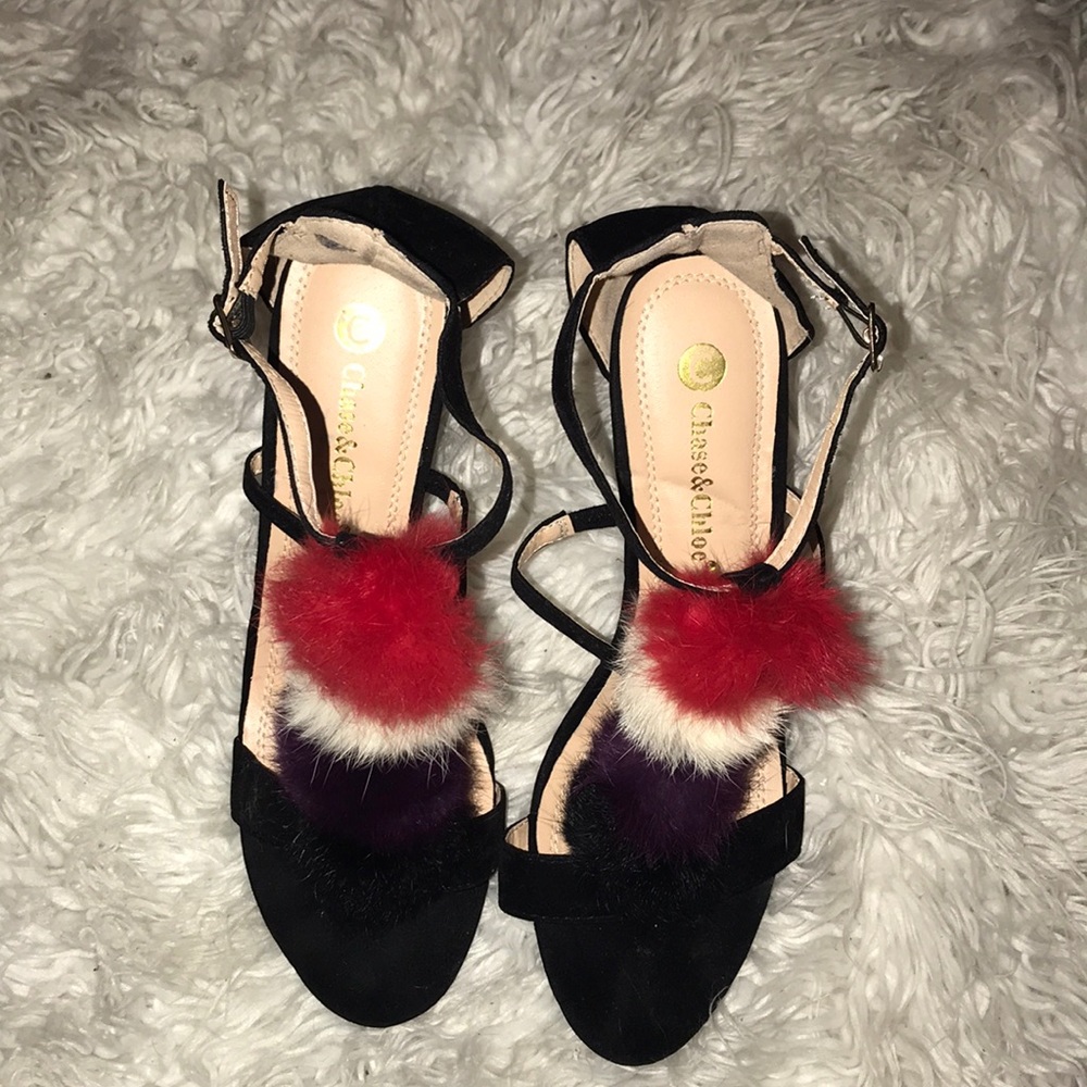 🔥Chase&Chloe pompom heel sandal🔥🔥 - Picture 4 of 7